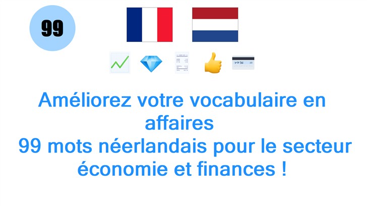 Améliorez votre vocabulaire en affaires : 99 mots néerlandais pour le secteur économie et finances !